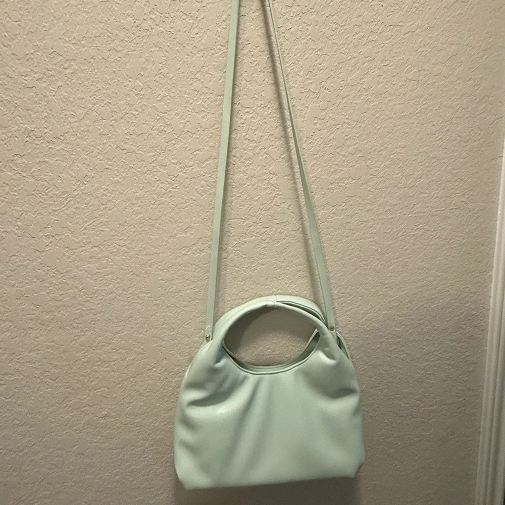 A New Day Mint Soft Green Trapezoid Shoulder Bag with Detachable Strap - Picture 3 of 6